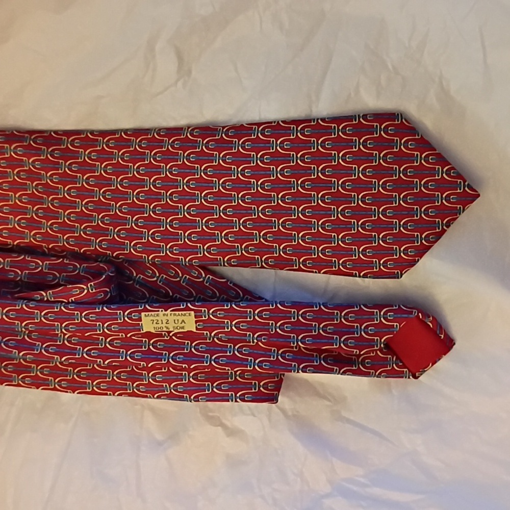 ❤️HERMES FRANCE BIG 100% Silk Intertwined Belts Neck Tie 7212 UA